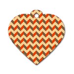 Modern Retro Chevron Patchwork Pattern  Dog Tag Heart (One Side) Front