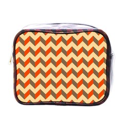 Modern Retro Chevron Patchwork Pattern  Mini Toiletries Bags by GardenOfOphir