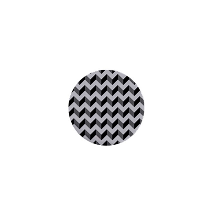 Modern Retro Chevron Patchwork Pattern  1  Mini Buttons