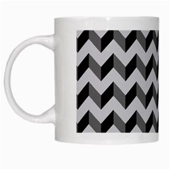 Modern Retro Chevron Patchwork Pattern  White Mugs by GardenOfOphir