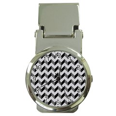 Modern Retro Chevron Patchwork Pattern  Money Clip Watches by GardenOfOphir