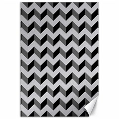 Modern Retro Chevron Patchwork Pattern  Canvas 12  X 18   by GardenOfOphir