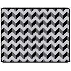 Modern Retro Chevron Patchwork Pattern  Fleece Blanket (medium)  by GardenOfOphir