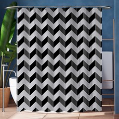 Modern Retro Chevron Patchwork Pattern  Shower Curtain 60  X 72  (medium)  by GardenOfOphir