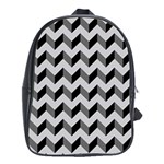 Modern Retro Chevron Patchwork Pattern  School Bags (XL)  Front