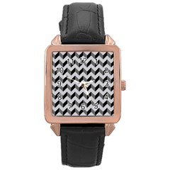 Modern Retro Chevron Patchwork Pattern  Rose Gold Watches by GardenOfOphir