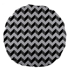 Modern Retro Chevron Patchwork Pattern  Large 18  Premium Flano Round Cushions by GardenOfOphir