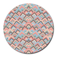 Trendy Chic Modern Chevron Pattern Round Mousepads by GardenOfOphir