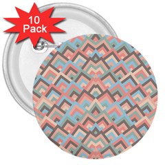 Trendy Chic Modern Chevron Pattern 3  Buttons (10 Pack)  by GardenOfOphir