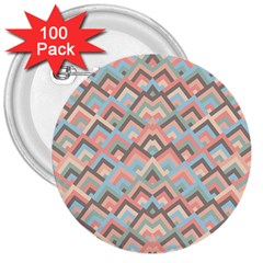 Trendy Chic Modern Chevron Pattern 3  Buttons (100 Pack)  by GardenOfOphir