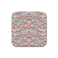 Trendy Chic Modern Chevron Pattern Rubber Square Coaster (4 Pack)  by GardenOfOphir