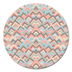 Trendy Chic Modern Chevron Pattern Magnet 5  (round) by GardenOfOphir