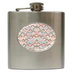 Trendy Chic Modern Chevron Pattern Hip Flask (6 oz) Front