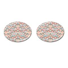 Trendy Chic Modern Chevron Pattern Cufflinks (oval) by GardenOfOphir