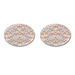 Trendy Chic Modern Chevron Pattern Cufflinks (Oval) Front(Pair)