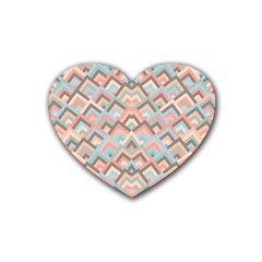 Trendy Chic Modern Chevron Pattern Heart Coaster (4 Pack)  by GardenOfOphir