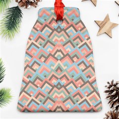 Trendy Chic Modern Chevron Pattern Bell Ornament (2 Sides) by GardenOfOphir