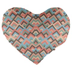 Trendy Chic Modern Chevron Pattern Large 19  Premium Heart Shape Cushions by GardenOfOphir