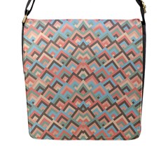 Trendy Chic Modern Chevron Pattern Flap Messenger Bag (l)  by GardenOfOphir