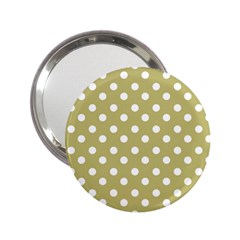 Lime Green Polka Dots 2 25  Handbag Mirrors by GardenOfOphir