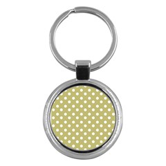 Lime Green Polka Dots Key Chains (round) 