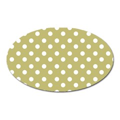 Lime Green Polka Dots Oval Magnet by GardenOfOphir