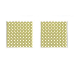 Lime Green Polka Dots Cufflinks (square) by GardenOfOphir