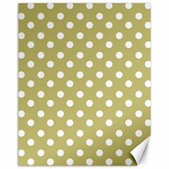 Lime Green Polka Dots Canvas 11  X 14  