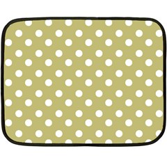 Lime Green Polka Dots Double Sided Fleece Blanket (mini)  by GardenOfOphir