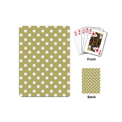 Lime Green Polka Dots Playing Cards (mini)  by GardenOfOphir