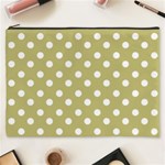 Lime Green Polka Dots Cosmetic Bag (XXXL)  Front