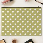 Lime Green Polka Dots Cosmetic Bag (XXXL)  Back