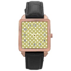 Lime Green Polka Dots Rose Gold Watches by GardenOfOphir