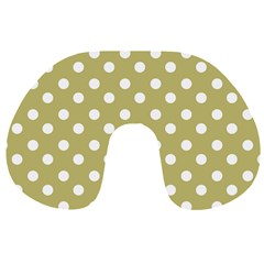 Lime Green Polka Dots Travel Neck Pillows by GardenOfOphir