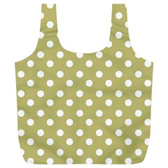 Lime Green Polka Dots Full Print Recycle Bags (l)  by GardenOfOphir