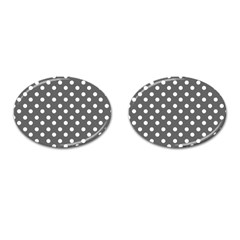 Gray Polka Dots Cufflinks (oval) by GardenOfOphir