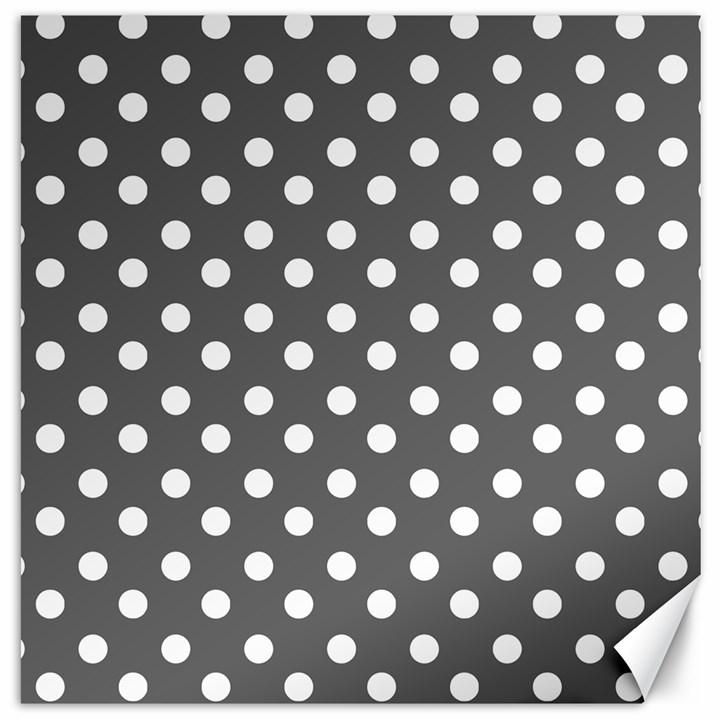 Gray Polka Dots Canvas 12  x 12  