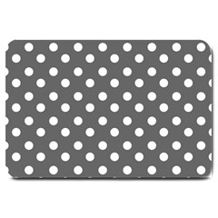 Gray Polka Dots Large Doormat  by GardenOfOphir