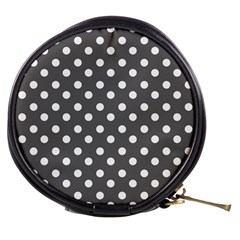 Gray Polka Dots Mini Makeup Bags by GardenOfOphir