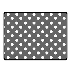 Gray Polka Dots Fleece Blanket (small) by GardenOfOphir