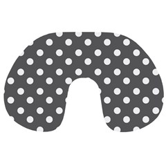 Gray Polka Dots Travel Neck Pillows by GardenOfOphir