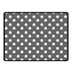 Gray Polka Dots Double Sided Fleece Blanket (small)  by GardenOfOphir