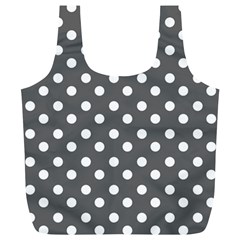 Gray Polka Dots Full Print Recycle Bags (l)  by GardenOfOphir