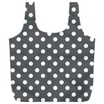 Gray Polka Dots Full Print Recycle Bags (L)  Front