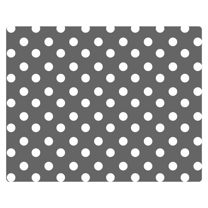 Gray Polka Dots Double Sided Flano Blanket (Medium) 