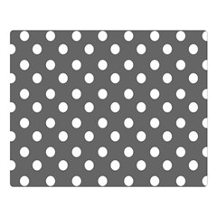 Gray Polka Dots Double Sided Flano Blanket (large)  by GardenOfOphir