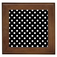 Black And White Polka Dots Framed Tiles by GardenOfOphir