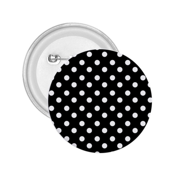 Black And White Polka Dots 2.25  Buttons