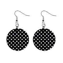 Black And White Polka Dots Mini Button Earrings by GardenOfOphir