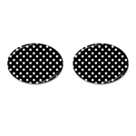 Black And White Polka Dots Cufflinks (Oval) Front(Pair)